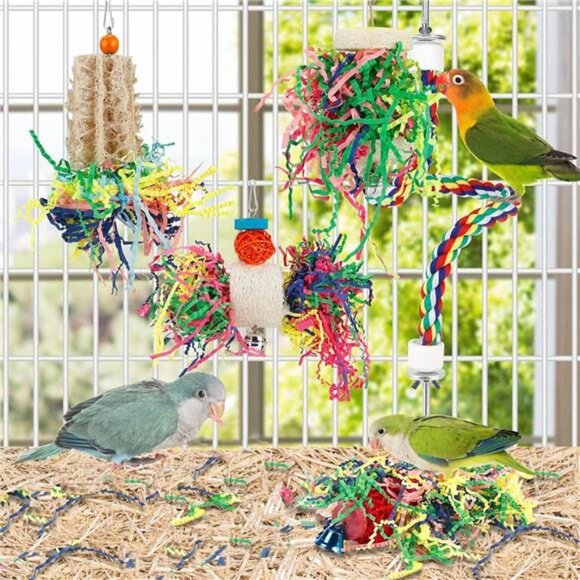 Bird Toys Bird Shredding Foraging Toys Parakeet Toy Chewing Hanging Toy - Picture 3 of 7